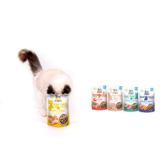 Ласощі Brit Raw Treat Freeze-dried Hair and Skin д/котів д/шерсті риба та індичка 40 г