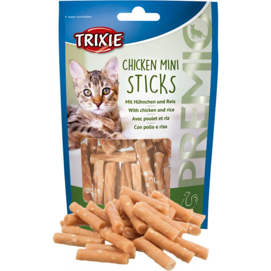 Ласощі Trixie Premio Chicken Mini Sticks для котів мініпалички з куркою та рисом 50 г