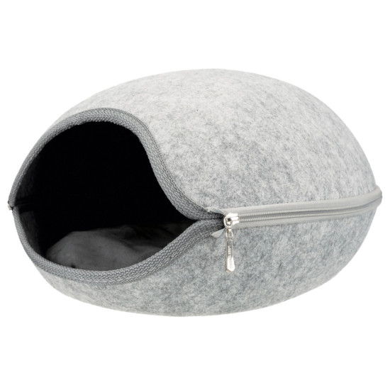 Будиночок-лежак Trixie для котів фетровий світло-сірого кольору 40 × 24 × 46 см