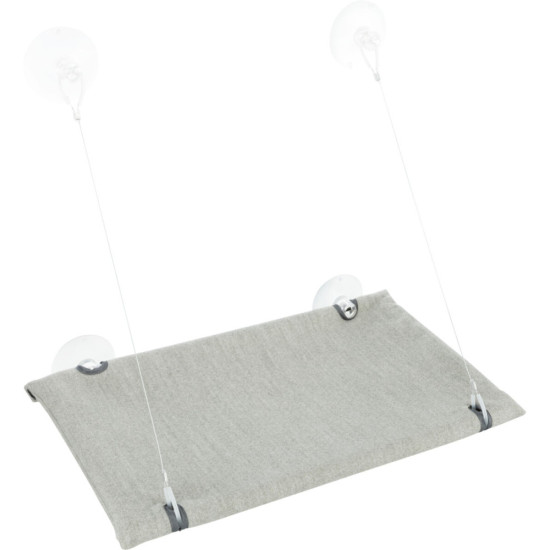 Лежак Trixie для вікна з кріпленнями велюр 50 х 30 см сірий