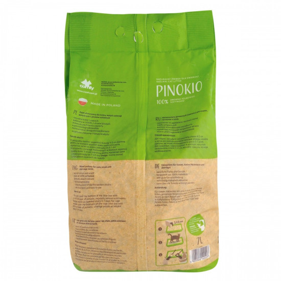 Наповнювач Comfy для котячого туалету гігієнічний деревинний Pinokio 7 л