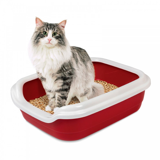 Туалет Природа Comfort L для котів бордо 49х39х15 см