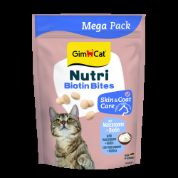 Вітаміни GimCat Nutri Biotin Bites для дорослих котів для покращення стану шкіри та шерсті з маскарпоне та біотином 425 г