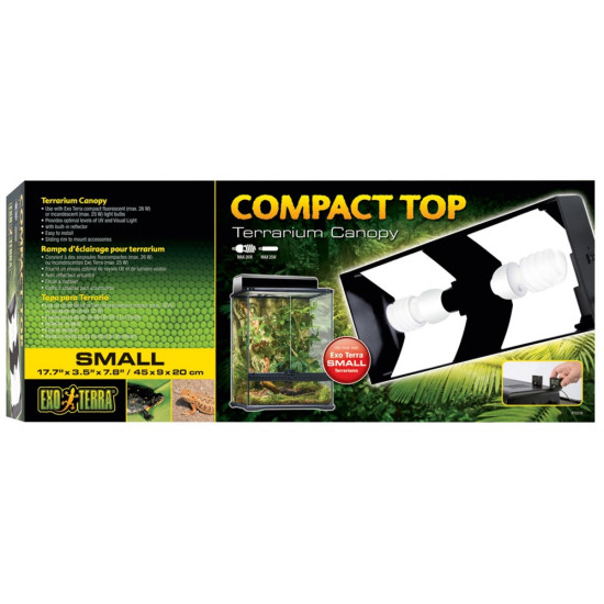 Світильник ExoTerra для тераріумів Compact top для ультрафіолетових ламп пластик метал E27 45х9х20 см