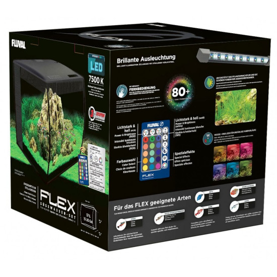 Акваріум Fluval Flex з обладнанням чорний скло пластик 57 л