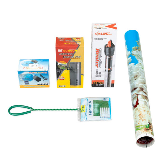 Акваріумний комплект Природа Скалярія Led овальний 50х40х30 см 52 л