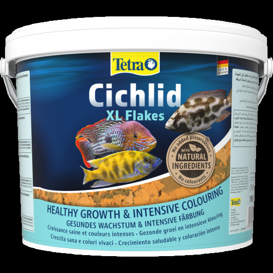 Корм Tetra Cichlid XL Flakes для рибок великих цихлід пластівці 10 л/ 1,9 кг