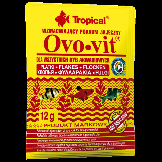 Корм Tropical Ovo-Vit для всіх акваріумних риб пластівці 12 г
