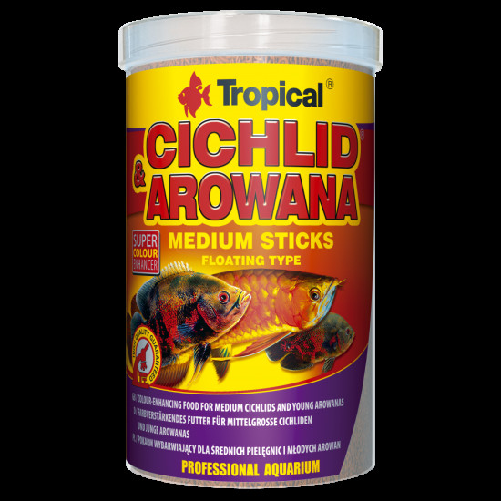 Корм Tropical Cichlid Arowana Medium Sticks для м_ясоїдних цихлід палички 360 г