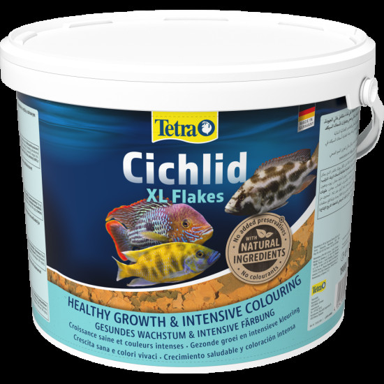 Корм Tetra Cichlid XL Flakes для рибок великих цихлід пластівці 10 л/ 1,9 кг
