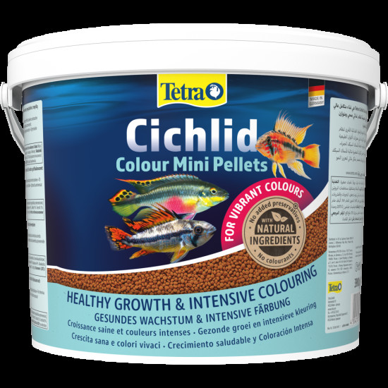 Корм Tetra Cichlid Colour Mini для невеликих цихлід для яскравості забарвлення гранули 10 л