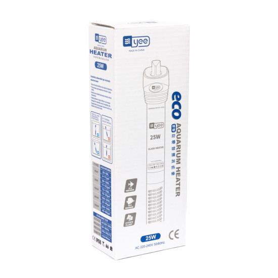 Обігрівач Yee для акваріума YGH-25 скляний 20см 25 Вт