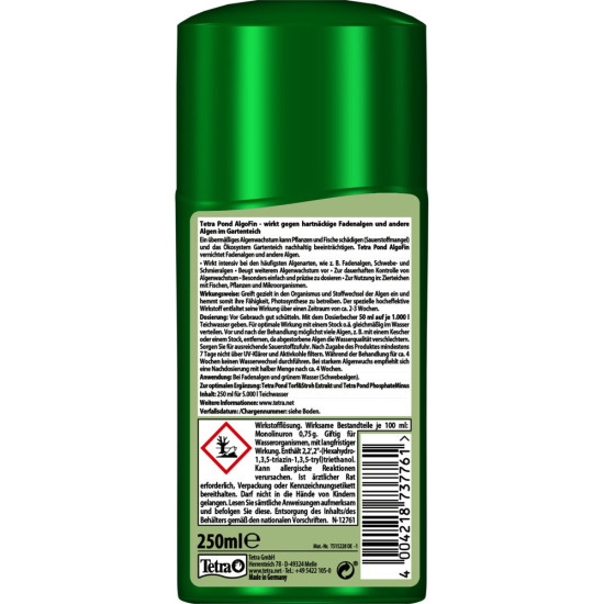 Засіб Tetra Pond AlgoFin для ставка для боротьби з ниткоподібними водоростями, 250 мл на 5000 л