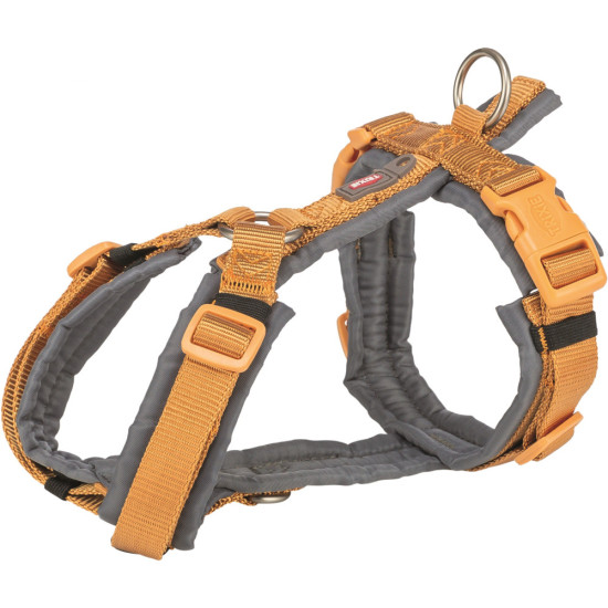 Шлея Trixie Premium для собак трекінгова XS–S 32–38 см 13 мм оранжево-сіра