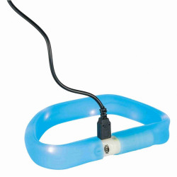 Нашийник Trixie Flash Light Ring USB для собак з підсвічуванням силіконовий синій широкий розмір M-L 50 cм/18 мм