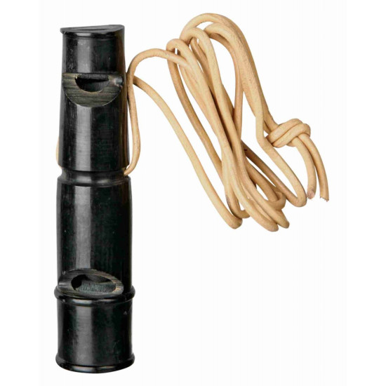 Свисток Trixie Buffalo для тренування собак зі шкіряним шнурком пластиковий 9 см