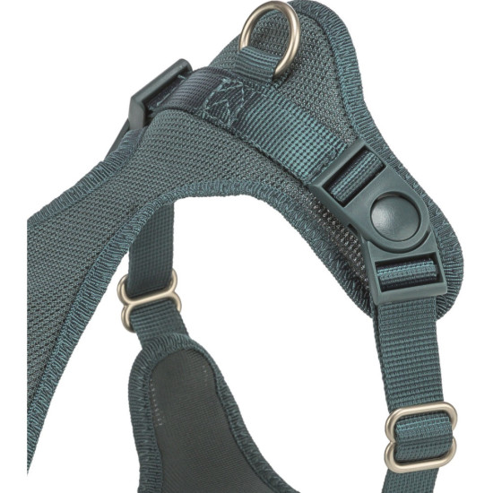 Шлея Trixie Comfort для собак м яка XXS–XS 28–40 см 15 мм синьо-зелена