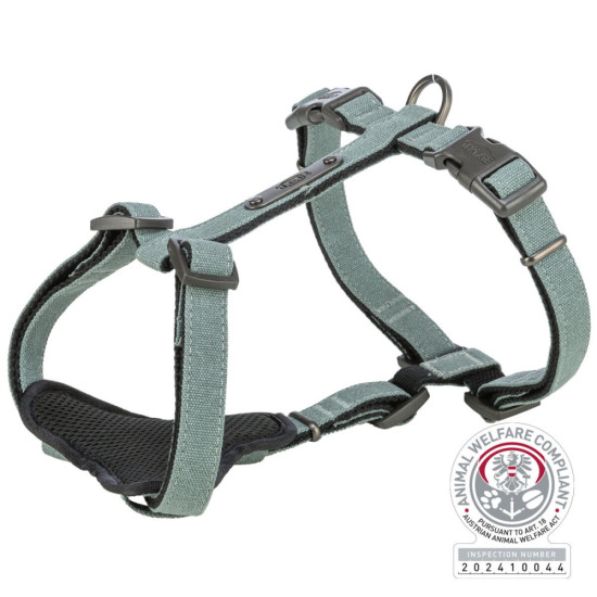 Шлея Trixie CityStyle H-harness для собак бавовна S–M 42–60 см 15 мм світло-зелена
