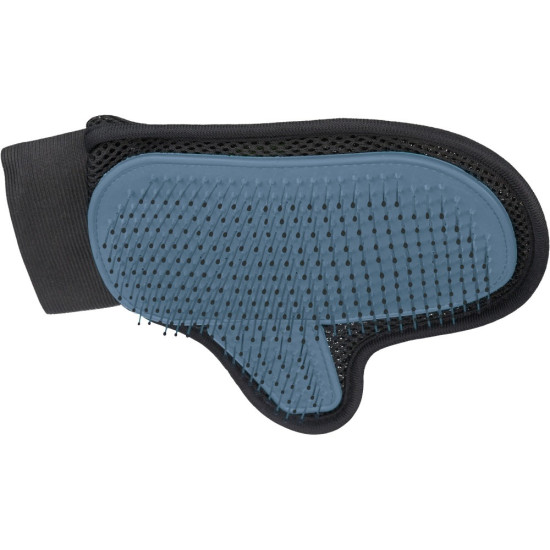 Рукавичка Trixie масажна для вичісування шерсті з металевими зубчиками гумова/тканинна 18х24 см