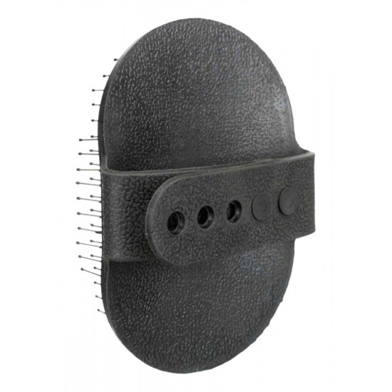 Щітка Trixie для котів з металевими зубчиками гумова з петлею для рук 8х13 см