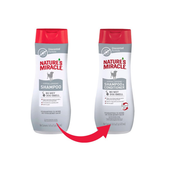 Шампунь-кондиціонер 8in1 Nature’s Miracle для собак гіпоалергенний 473 мл
