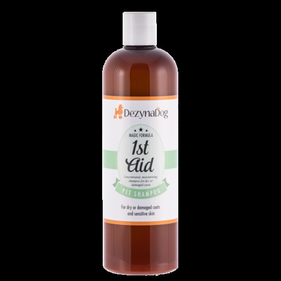 Шампунь Dezynadog 1St Aid Medicated для лікування сухої сверблячої шкіри і тьмяної пошкодженої шерсті полегшує свербіж лущен