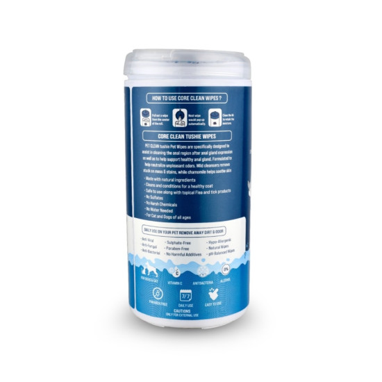 Серветки вологі Pet Clean PET TUSHIE WIPES гіпоалергенні для домашніх тварин   з ароматом Алое Вера 50шт