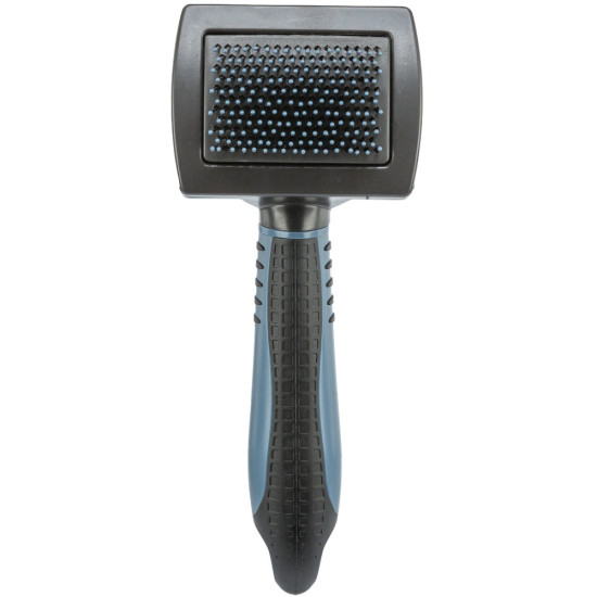 Щітка-пуходерка Trixie для собак м_яка з пластиковою ручкою та захисними кульками 7х16 см