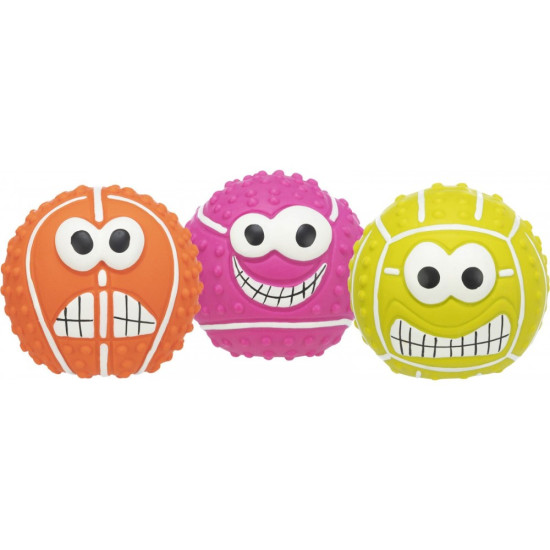 Іграшка Trixie для собак М_яч Смайлики з пискавкою латекс 7 см