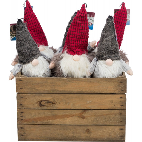 Іграшка Trixie для собак Новорічний гном зі звуком і шелестом фольги плюш 33 см