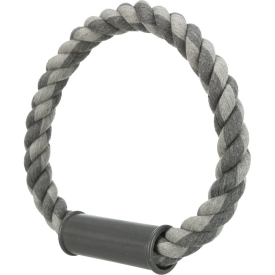 Іграшка Trixie для собак Кільце плетене з пластиковою ручкою текстиль 30 см