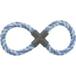 Іграшка Trixie для собак Канат-вісімка плетений з пластиковою хрестовиною текстиль 35 см
