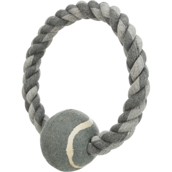 Іграшка Trixie для собак Кільце плетене з тенісним м_ячем текстиль 6х18 см