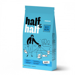 Корм сухий HalfHalf для цуценят усіх порід  із яловичиною 12 кг