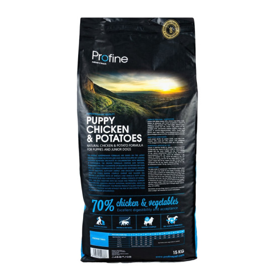 Корм сухий Profine Puppy Chicken для цуценят та молодих собак усіх порід з куркою та картоплею 15 кг
