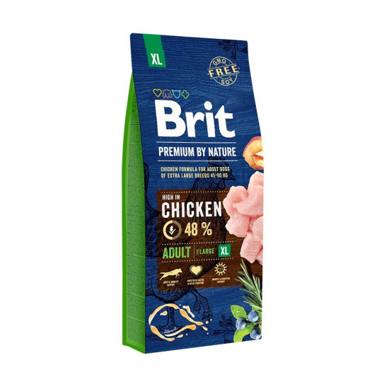 Корм сухий Brit Premium Dog Adult XL для дорослих собак гігантських порід вагою 45-90 кг з куркою 15 кг