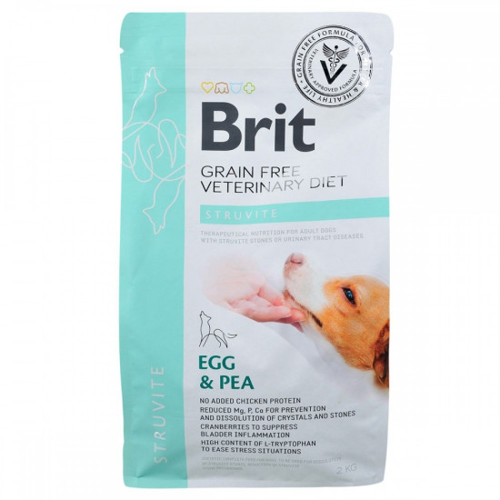 Корм сухий Brit Grain Free VetDiet Dog Struvite для собак з сечокам_яною хворобою з яйцем індичкою горохом гречкою 2 кг