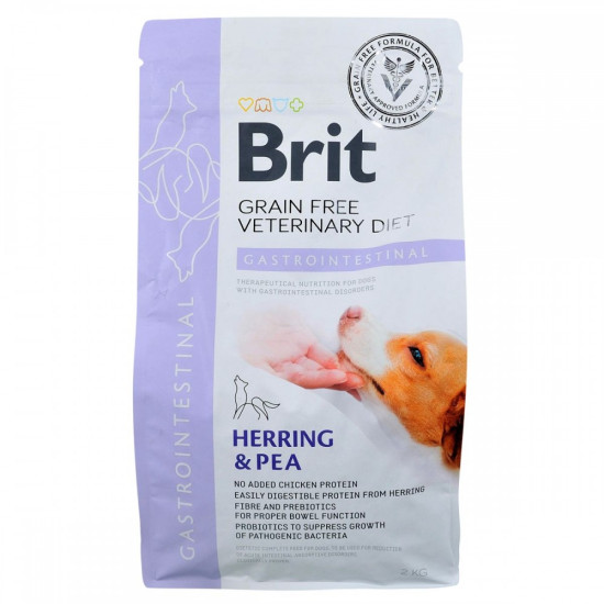Корм сухий Brit Grain Free VetDiet Dog Gastrointestinal для дорослих собак при порушенні травлення з оселедцем лососем та го