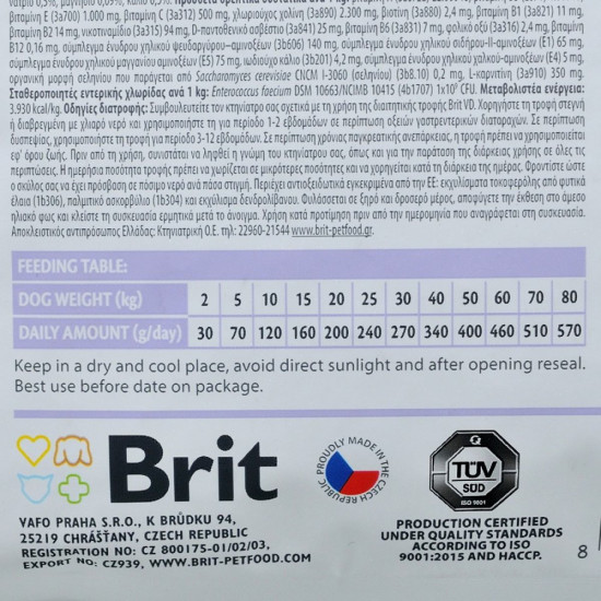 Корм сухий Brit Grain Free VetDiet Dog Gastrointestinal для дорослих собак при порушенні травлення з оселедцем лососем та го