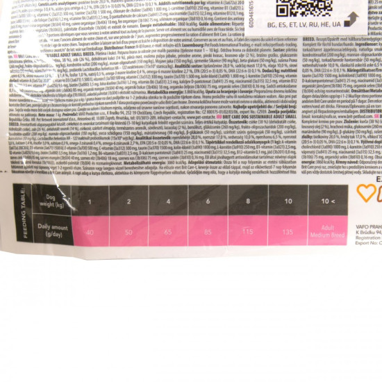 Корм сухий Brit Care Dog Sustainable Adult Small Breed для собак малих порід з куркою та комахами 1 кг