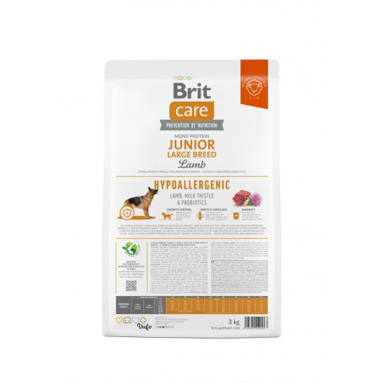 Корм сухий Brit Care Dog Hypoallergenic Junior Large Breed для молодих собах великих порід гіпоалергенний з ягням 3 кг