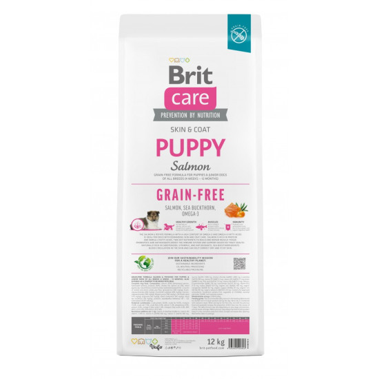 Корм сухий Brit Care Dog Grain-free Puppy для цуценят беззерновий з лососем 12 кг