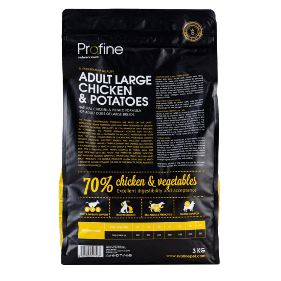 Корм сухий Profine Adult Large Breed Chicken для дорослих собак великих порід вагою від 25 кг з куркою та картоплею 3 кг