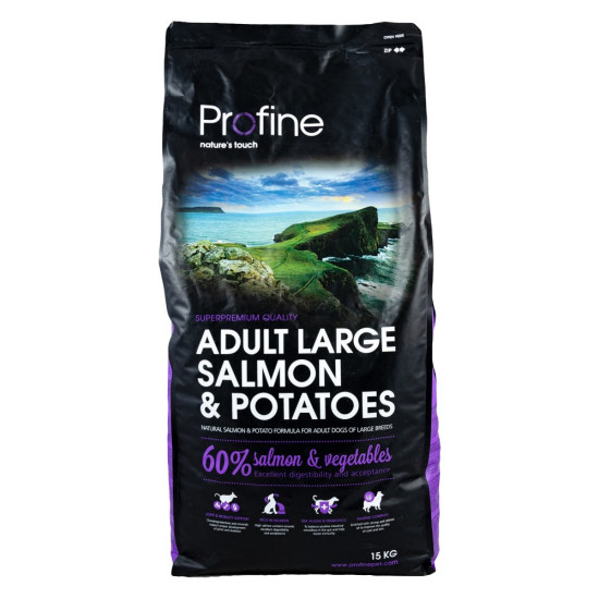 Корм сухий Profine Adult Large Breed Salmon для дорослих собак великих порід вагою від 25 кг з лососем та картоплею 15 кг