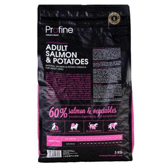 Корм сухий Profine Adult Salmon для дорослих собак усіх порід з лососем та картоплею 3 кг