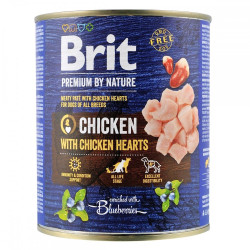 Корм вологий Brit Premium by Nature k 800 консерви для собак з куркою та курячими серцями 800 г