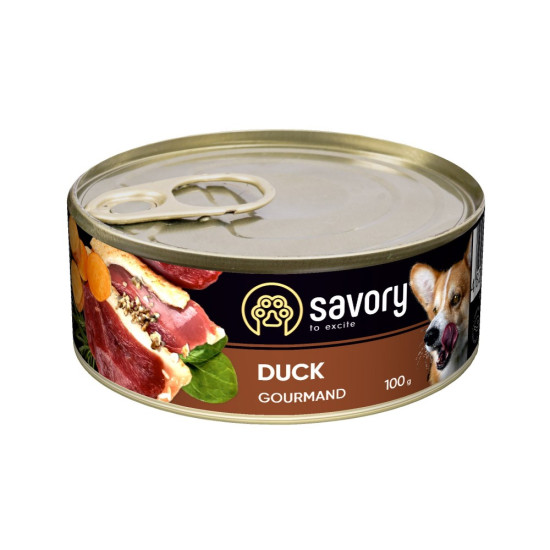 Корм вологий Savory Dog Gourmand Duck паштет для дорослих собак усіх порід з качкою 100 г