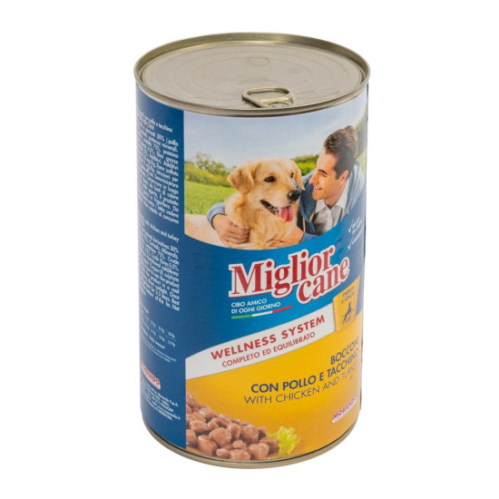 Корм вологий Migliorcane для собак з куркою та індичкою 1,250 кг