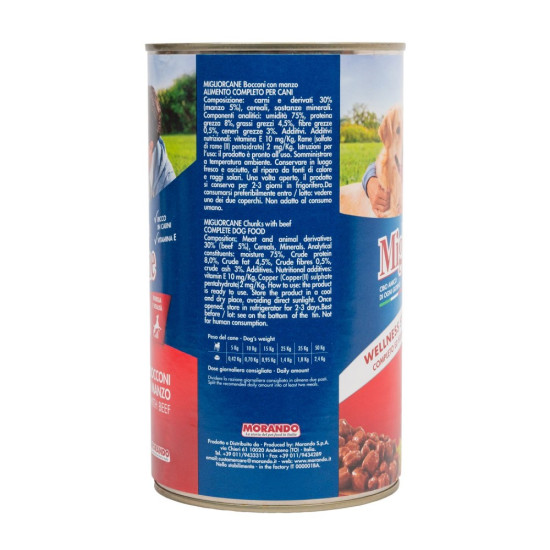 Корм вологий Migliorcane для собак з яловичиною 1,250 кг