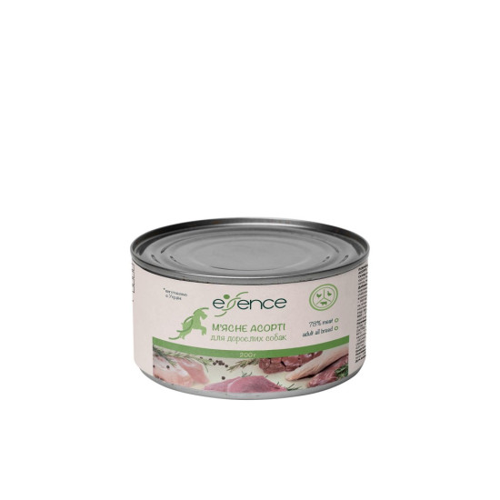 Вологий корм Essence для дорослих собак м ясне асорті 200 г